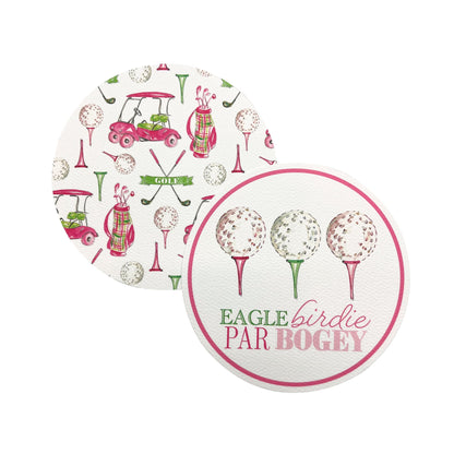 Mariposa Coaster Set - Beaded - Ladies' Eagle, Birdie, Par, Bogey Golf