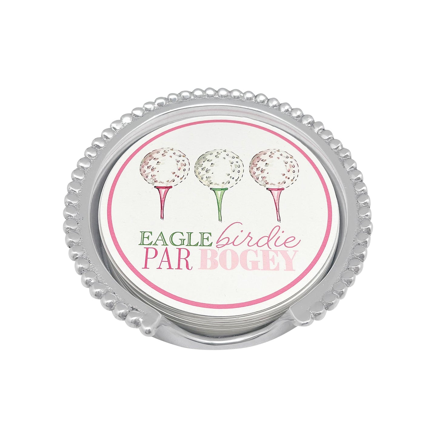 Mariposa Coaster Set - Beaded - Ladies' Eagle, Birdie, Par, Bogey Golf