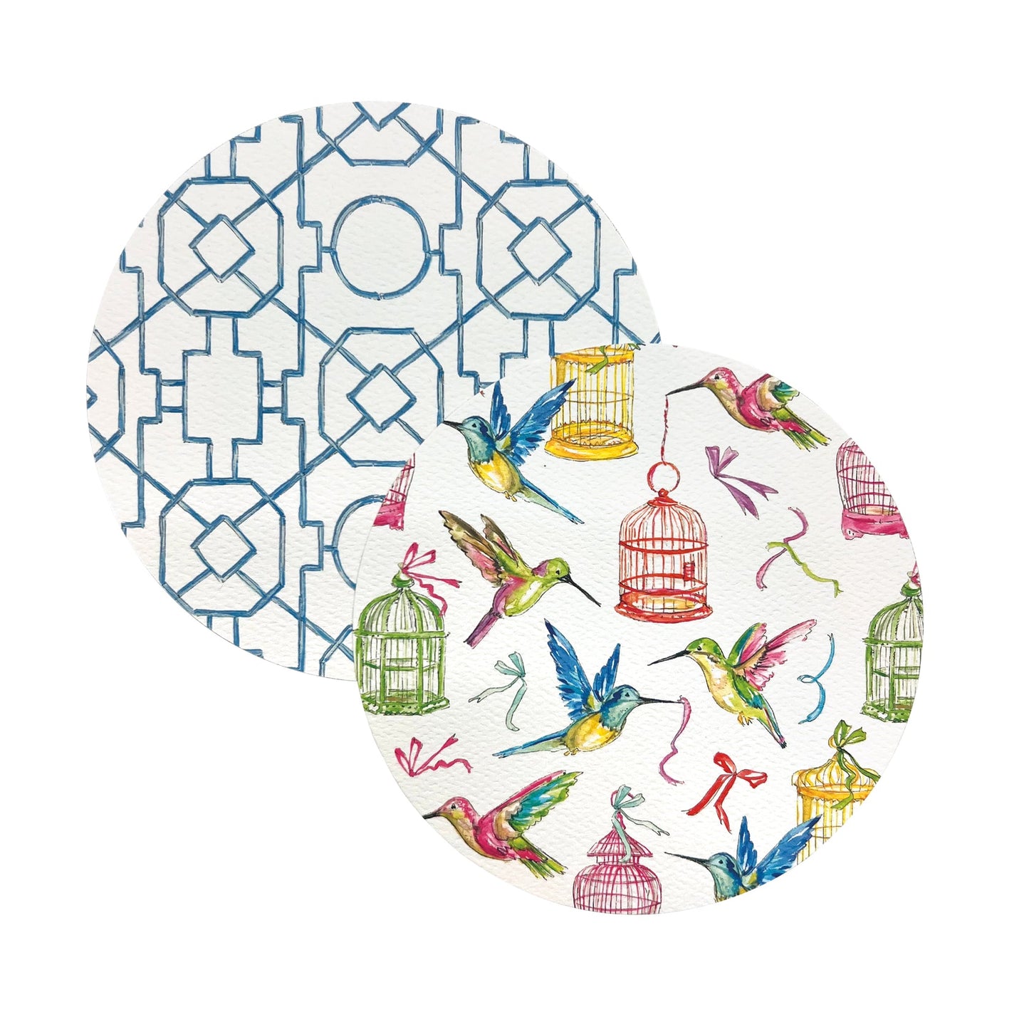 Mariposa Coaster Set - Beaded - Hummingbird and Birdcages