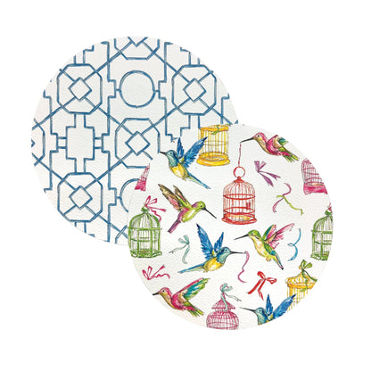 Mariposa Coaster Set - Beaded - Hummingbird and Birdcages