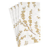 Caspari Berry Branches Paper Guest Towel Napkins - White & Gold