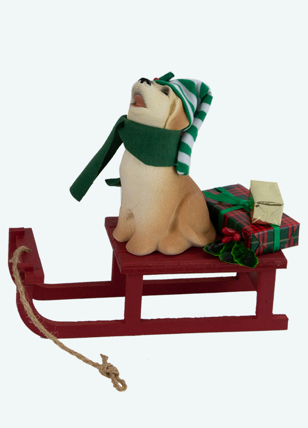 Byers Choice Animal: Dog with Sled