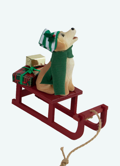 Byers Choice Animal: Dog with Sled