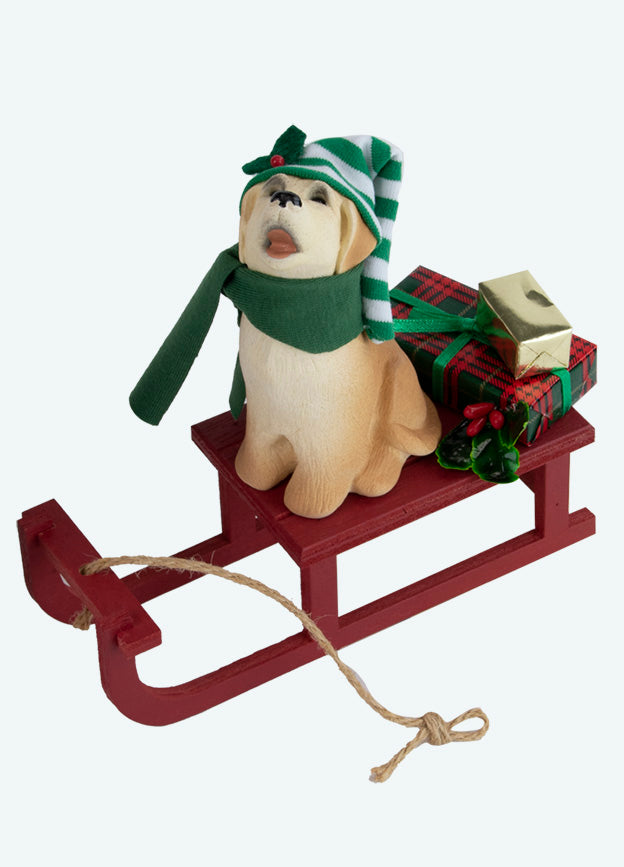 Byers Choice Animal: Dog with Sled