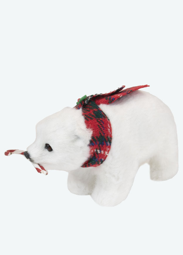 Byers Choice Animal: Polar Bear with Candy Cane