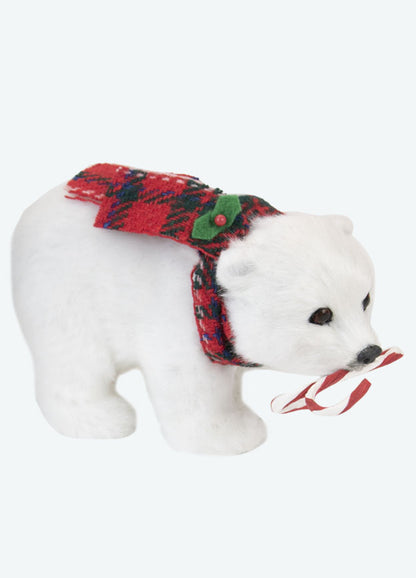 Byers Choice Animal: Polar Bear with Candy Cane