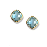 Dina Mackney Designs Earrings - Blue Topaz Faceted Stud Earrings