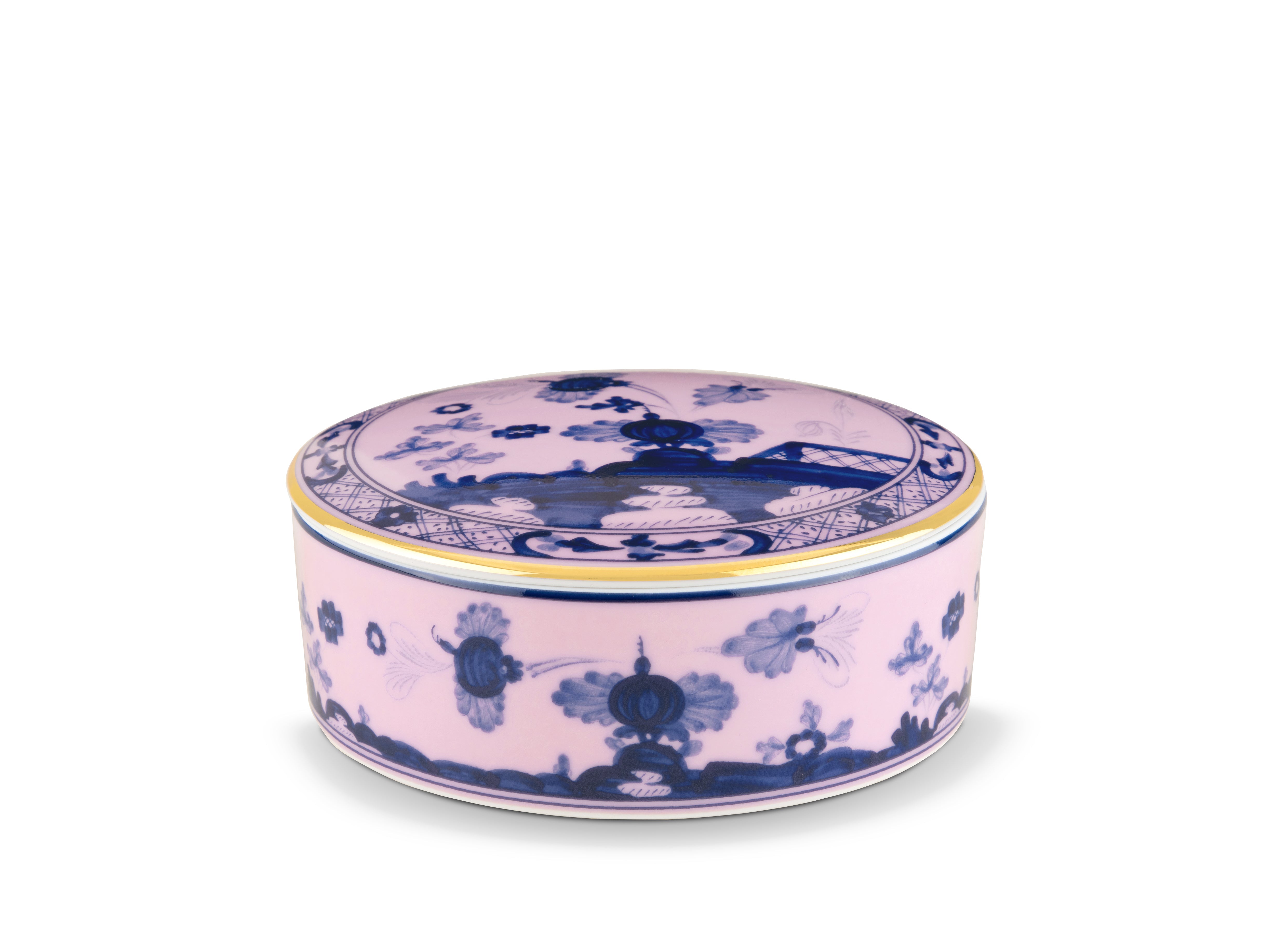 Ginori 1735 Azalea Trinket Box with Lid Round Oriente Italiano