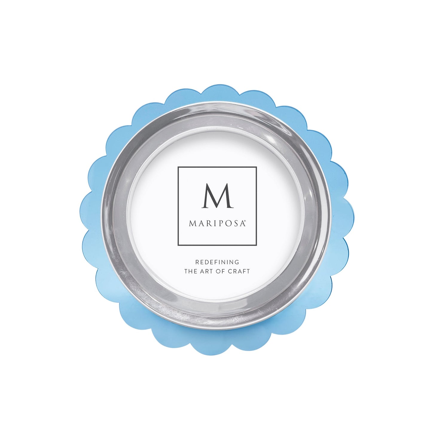 Mariposa Frame - Light Blue Acrylic Scallop Round
