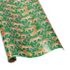 Caspari Gift Wrap Roll: Christmas Leopards - Dark Green