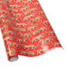 Caspari Gift Wrap Roll: Christmas Leopards - Red