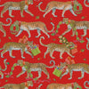 Caspari Gift Wrap Roll: Christmas Leopards - Red