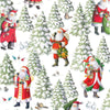 Caspari Gift Wrap Roll: Woodland Santa