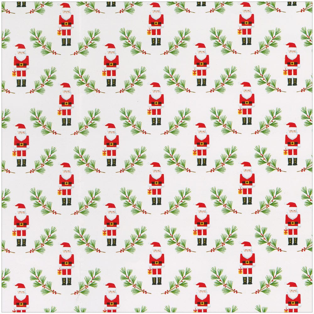 Caspari Gift Wrap Roll: Little Santas