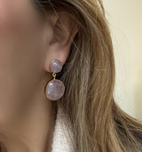 Dina Mackney Designs Earrings - Double Drop Earrings - Rose Quartz, LG
