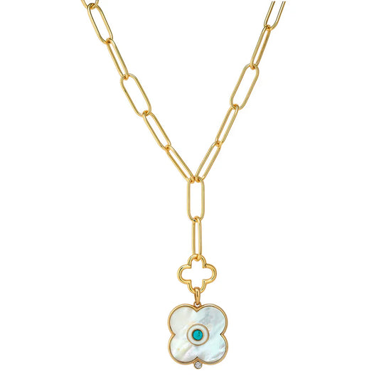 ASHA Evil Eye Charm LG + Clover Lariat