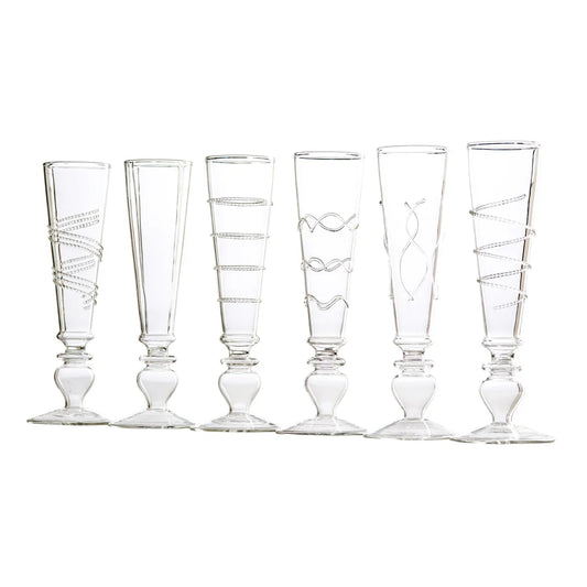 Abigails Razzle Champagne Flutes Set of 6