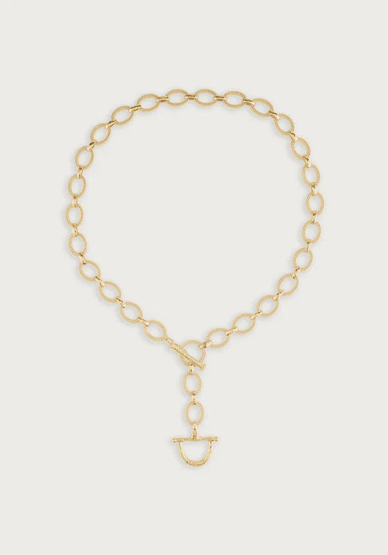 Anabel Aram Cheval Braided Chain Lariat Necklace