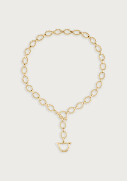 Anabel Aram Cheval Braided Chain Lariat Necklace