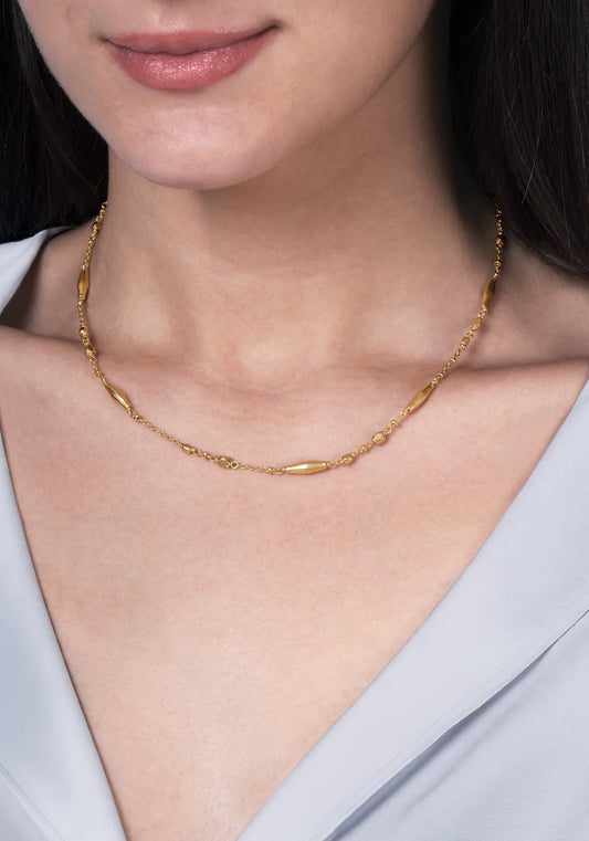 Anabel Aram Milos Multi Beaded Necklace Gold