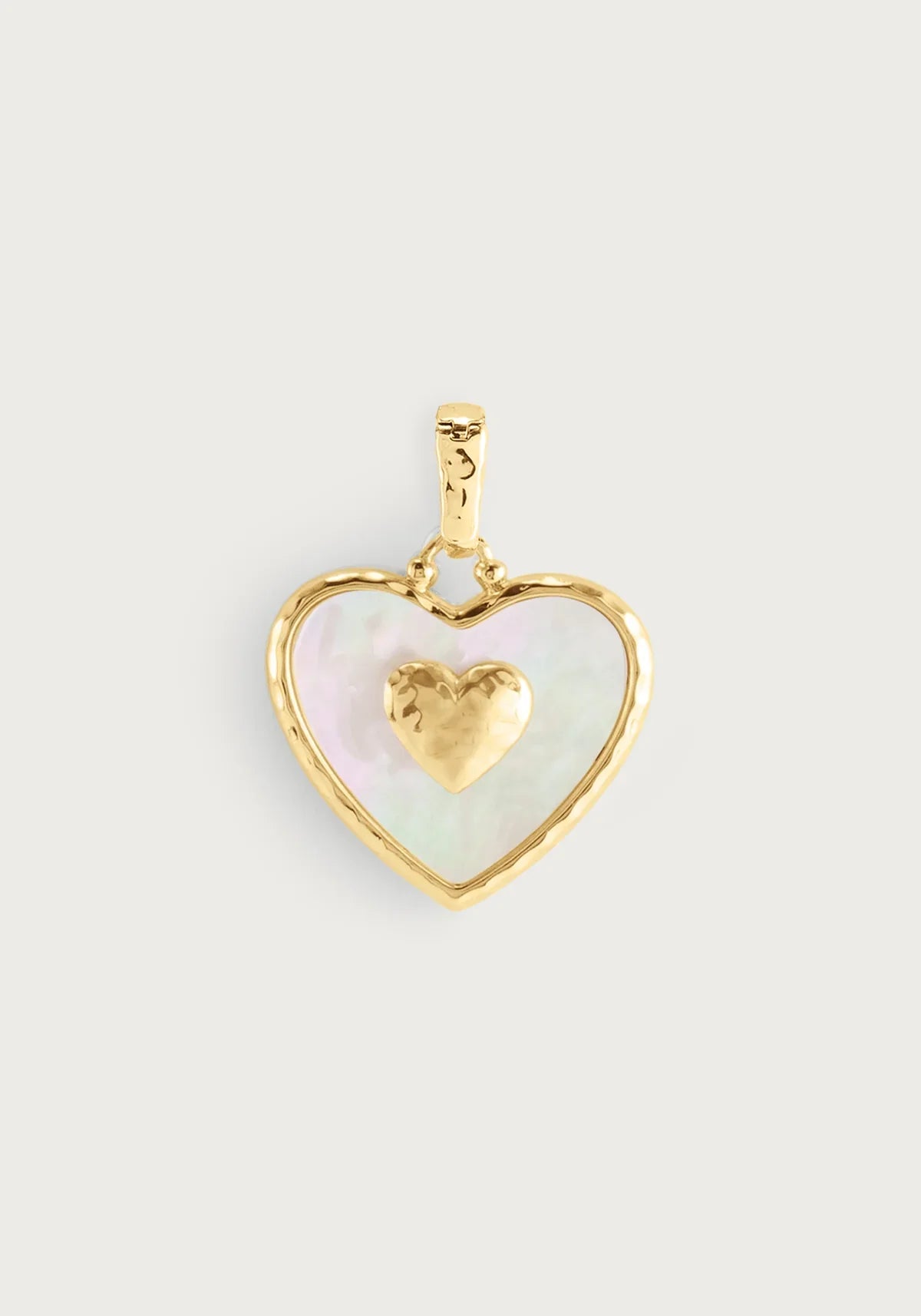 Anabel Aram Heart Radiant Pearl Gold Charm