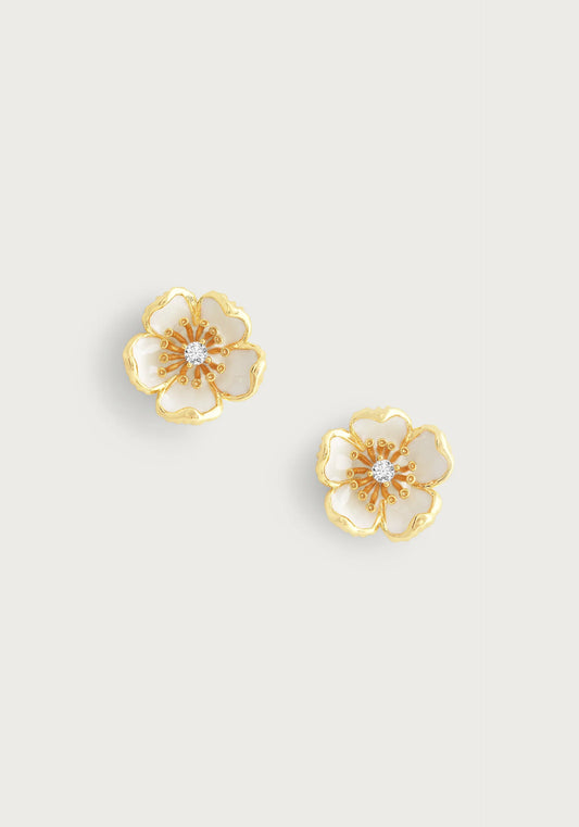 Anabel Aram Wildflowers Enameled Stud Earrings