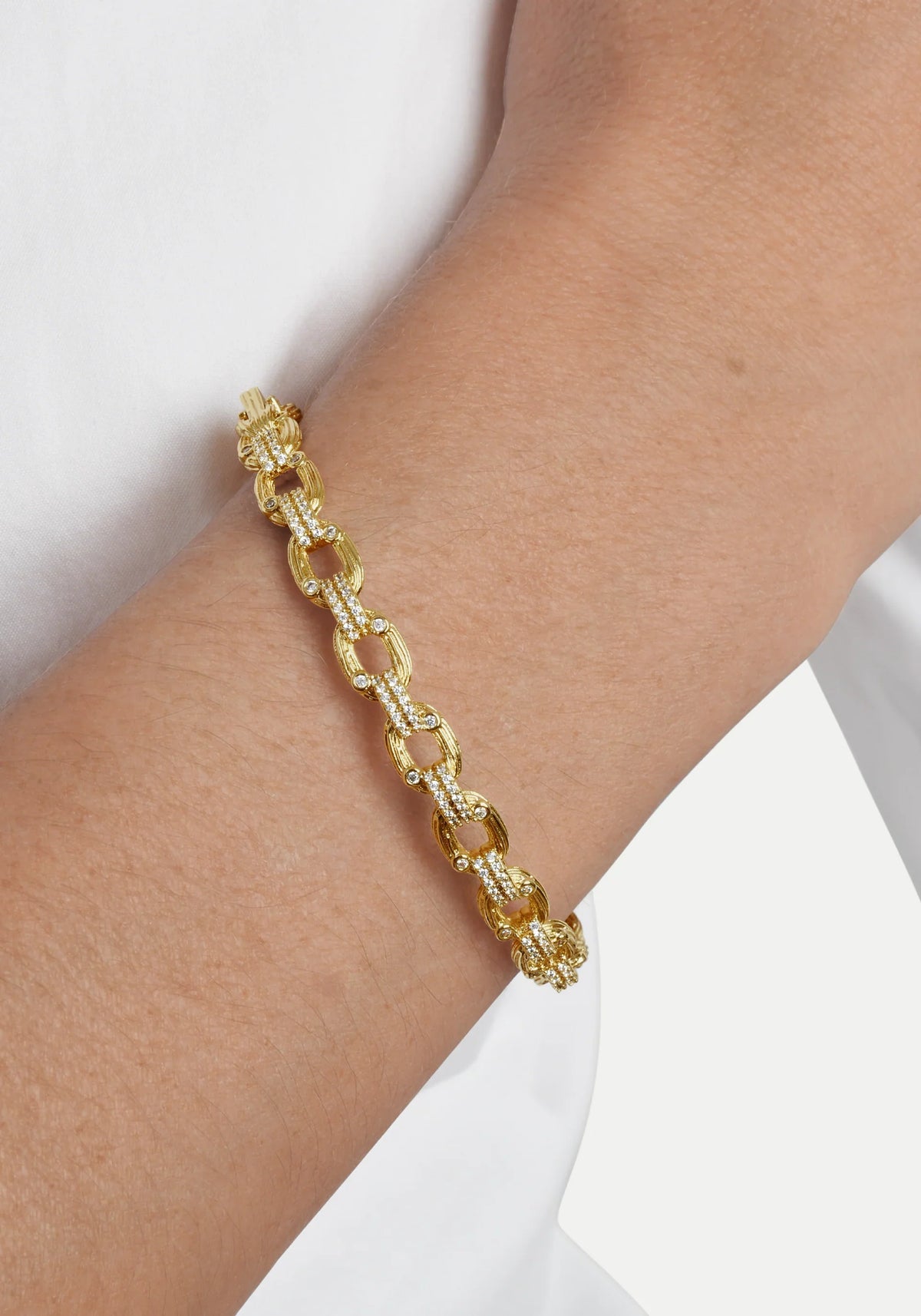 Anabel Aram Bangle Enchanted Forest Chain Hinged Bangle Gold