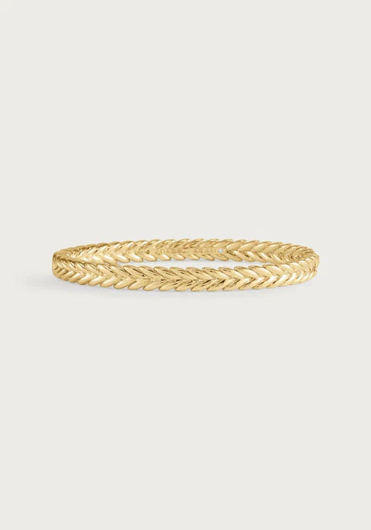 Anabel Aram Cheval Braid Hinged Bangle - Thin Gold