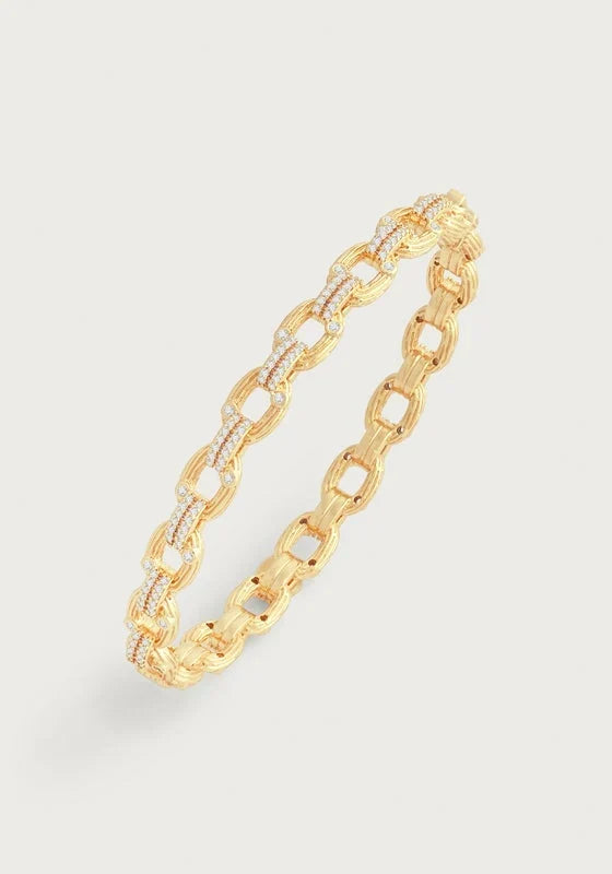 Anabel Aram Bangle Enchanted Forest Chain Hinged Bangle Gold