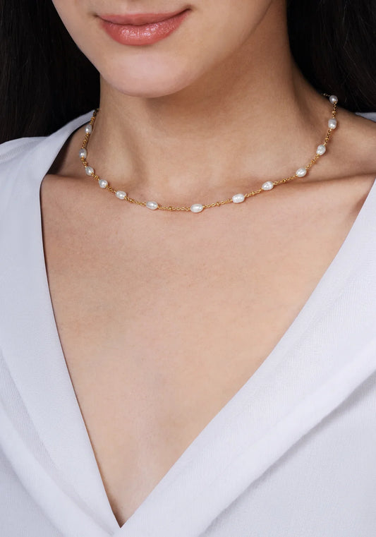 Anabel Aram Milos Multi Beaded Necklace Pearl