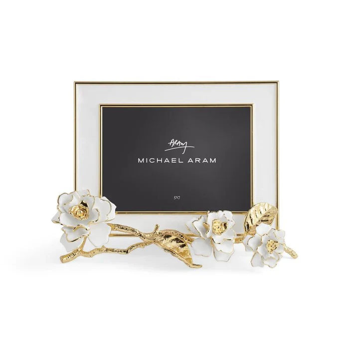 Michael Aram 5x7 Gardenia Enameled White Frame