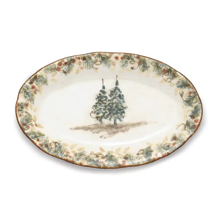 Arte Italica Natale Small Oval Tray