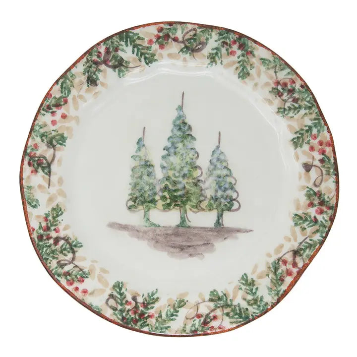 Arte Italica Natale Salad Dessert Plate