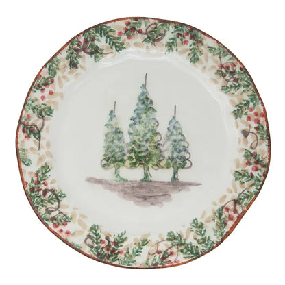 Arte Italica Natale Salad Dessert Plate