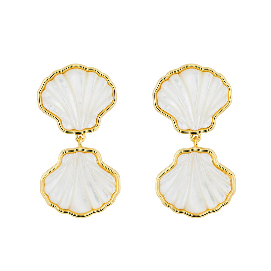 ASHA Sankaty Scallop Double Drop Earring