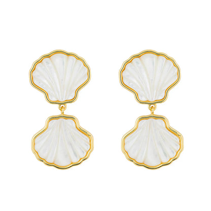 ASHA Sankaty Scallop Double Drop Earring