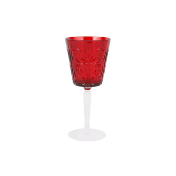 Vietri Barocco Wine Glass - Ruby