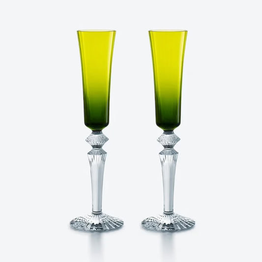 Baccarat Mille Nuits Flutissimo Flutes Moss - Set of 2