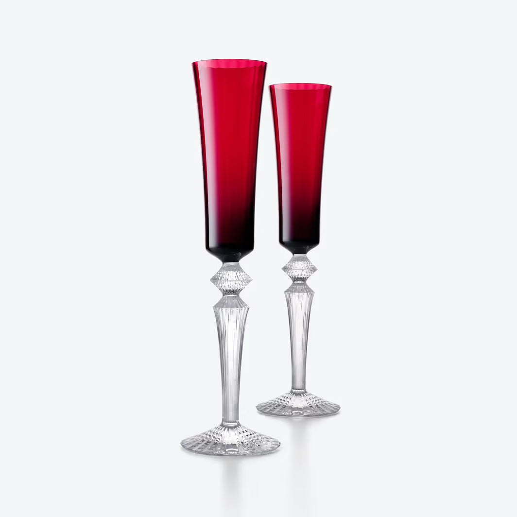 Baccarat Mille Nuits Flutissimo Flutes Red - Set of 2