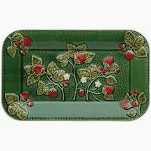 Vista Alegre Strawberries Rect. Platter Bordallo Pinheiro