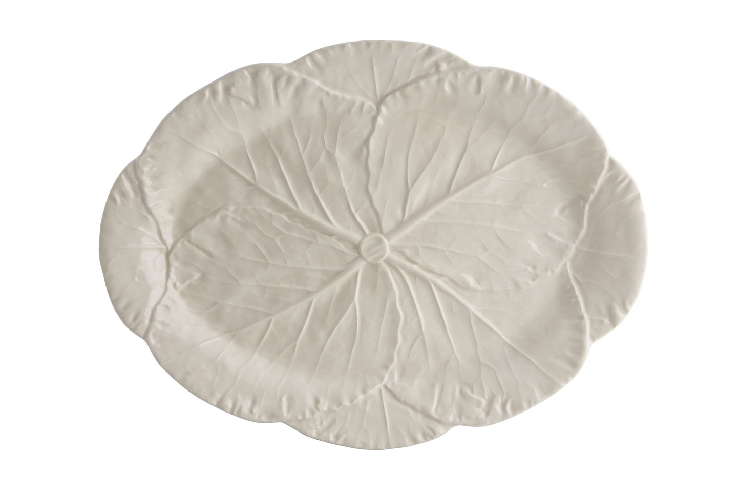 Vista Alegre White Cabbage Large Oval Platter Bordallo Pinheiro