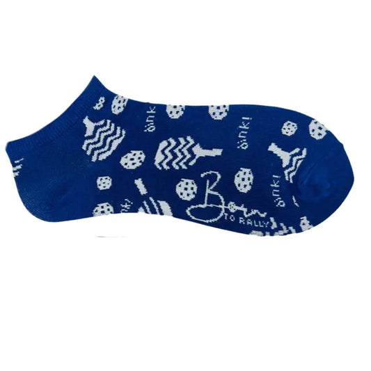Born To Rally Navy Pickleball Ankle Socks