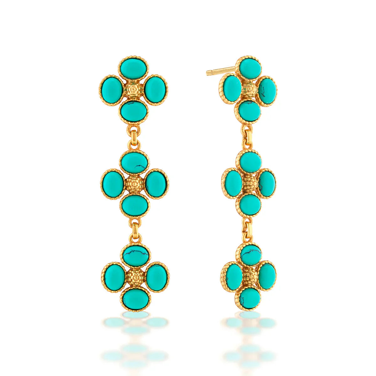 Capucine De Wulf  Berry Clover Linear Earrings - Turquoise