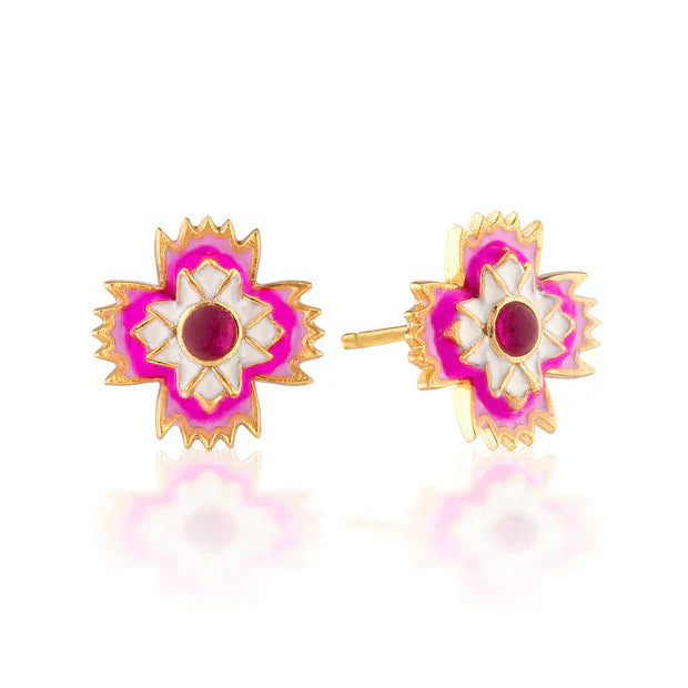 Capucine De Wulf Dianthus Stud Earrings - Pink