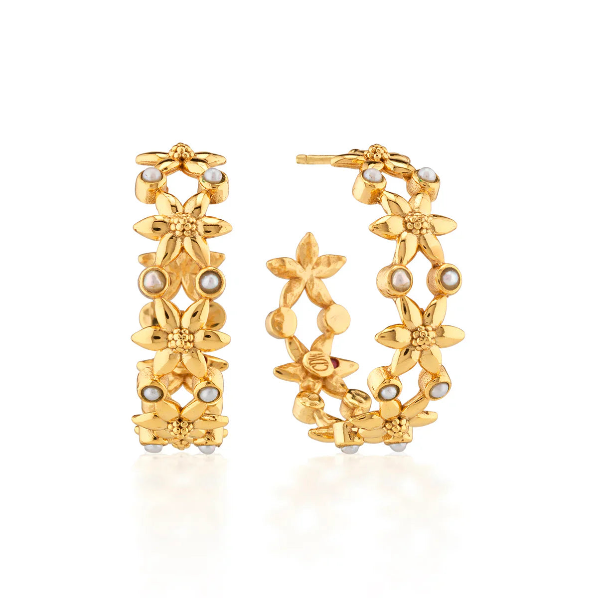 Capucine De Wulf Jasmine Hoop Earrings - Pearl White