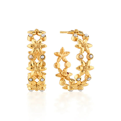 Capucine De Wulf Jasmine Hoop Earrings - Pearl White