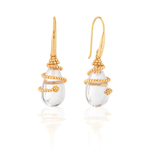Capucine De Wulf Lily Drop Earrings - Clear Quartz