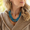 Capucine De Wulf Berry & Bead Triple Strand Necklace - Ocean Blue Jade