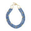 Capucine De Wulf Berry & Bead Triple Strand Necklace - Ocean Blue Jade