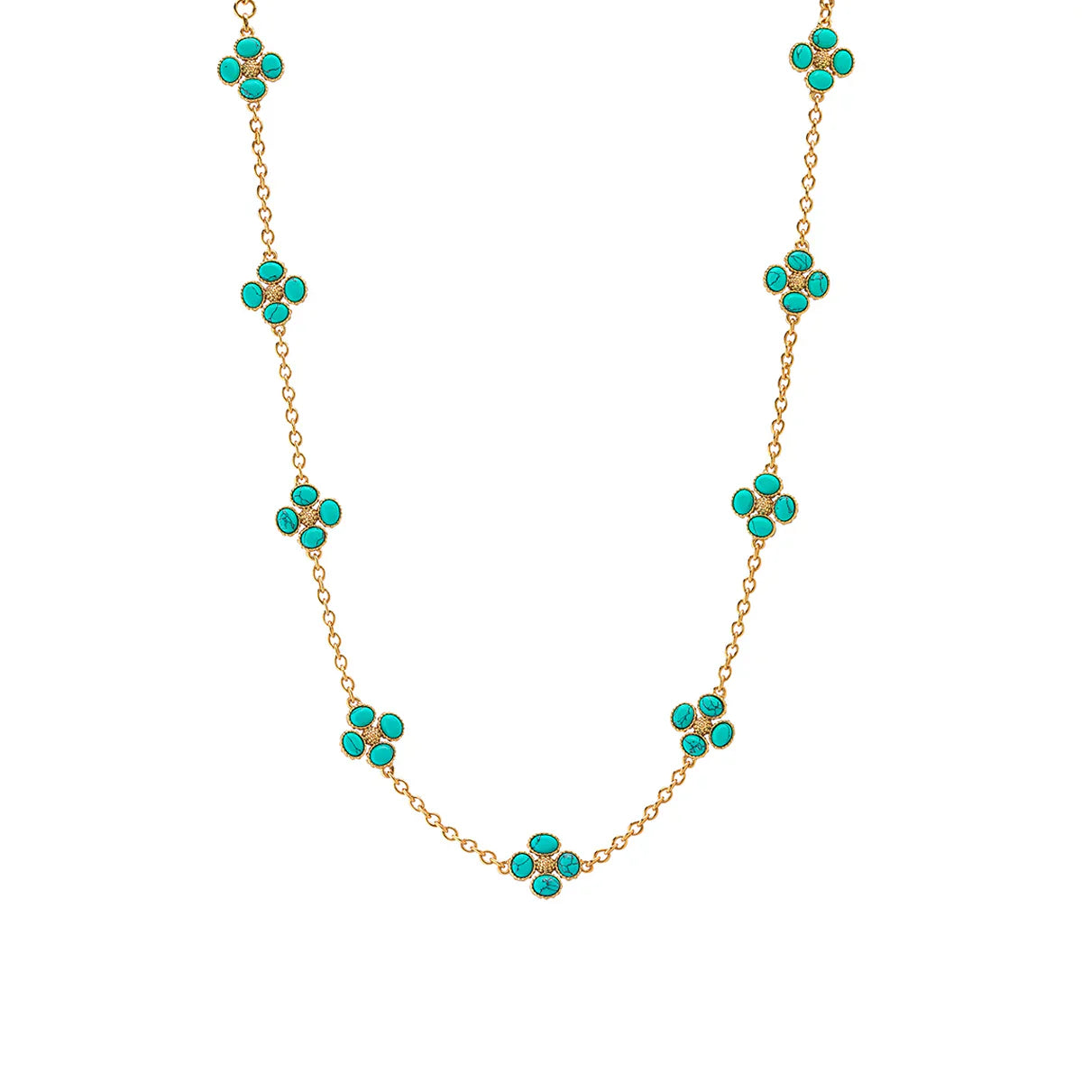 Capucine De Wulf Berry Clover Double Sided Necklace, 16"+2" - Turquoise